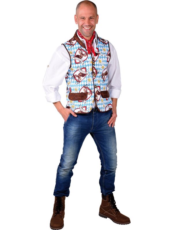Blauw wiezen vest heren main product photo