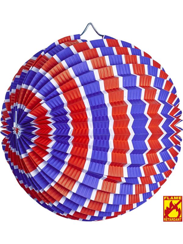 Blauw wit rood gestreepte decoratie bal