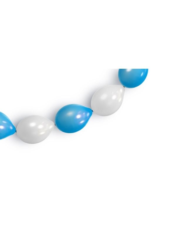 Blauw witte ballonnenslinger knoopballon 3 meter main product photo