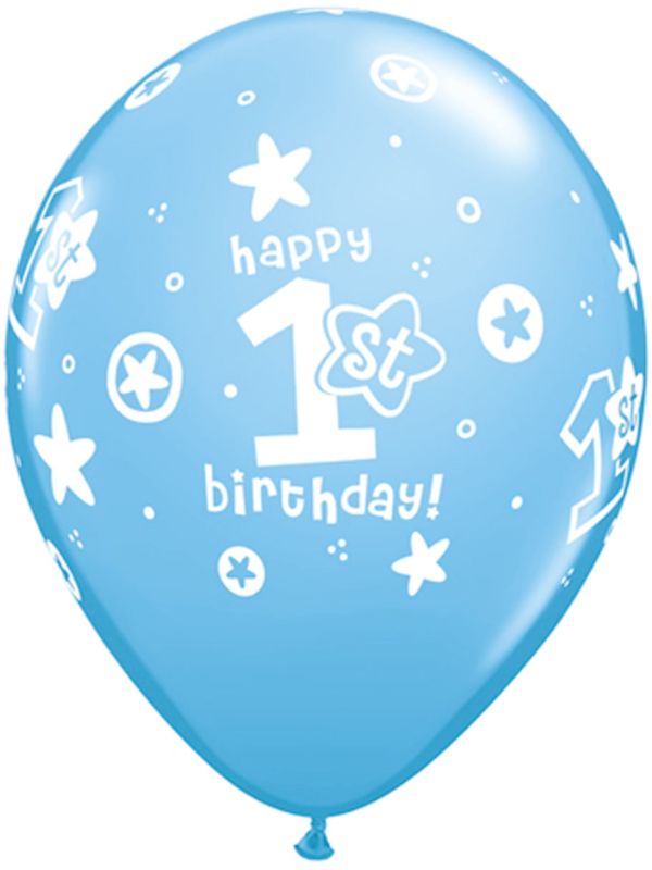 Blauwe 1e verjaardag ballonnen 25 stuks main product photo