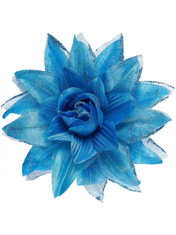 Blauwe bloem haarspeld