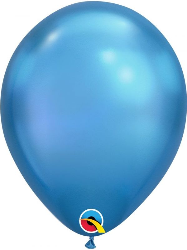 Blauwe chroom ballonnen 100 stuks