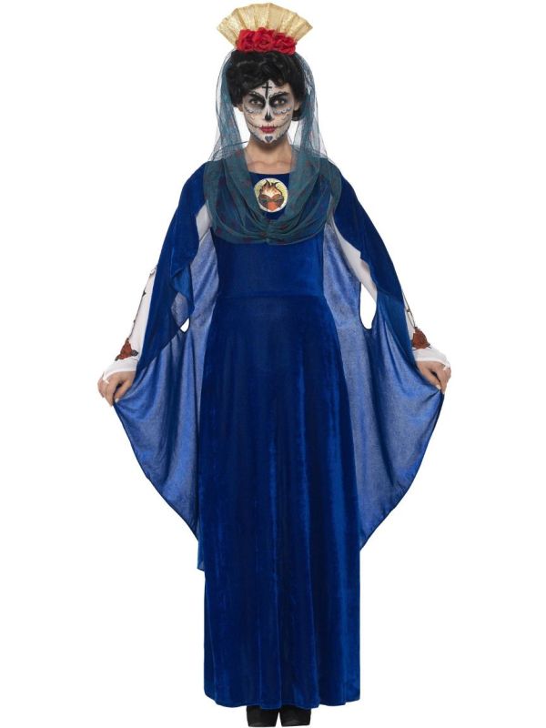 Blauwe dia de los muertos jurk main product photo