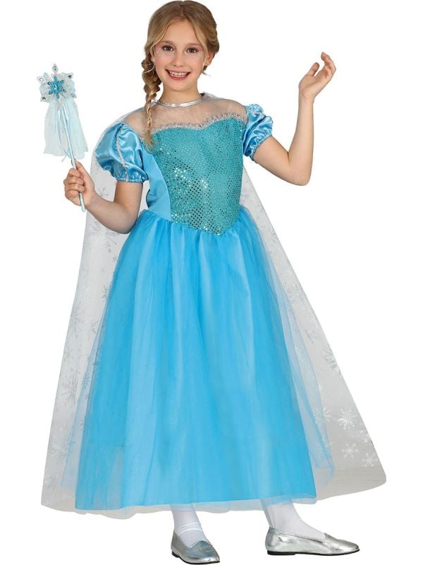 Blauwe Elsa Frozen prinses outfit meisjes