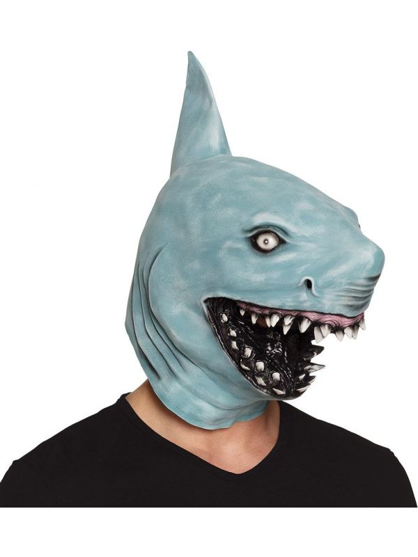Blauwe haai masker latex