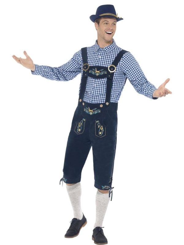 Blauwe lederhosen carnaval