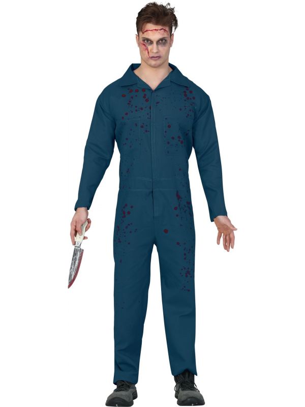 Blauwe Michael Myers jumpsuit outfit heren