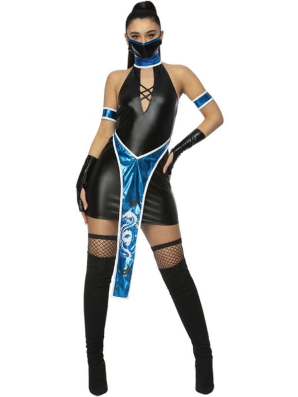 Blauwe Ninja Kostuum Dames Zwart main product photo