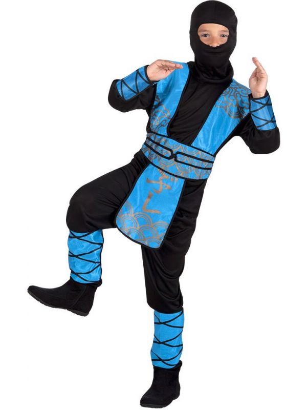 Blauwe ninja krijger outfit jongens
