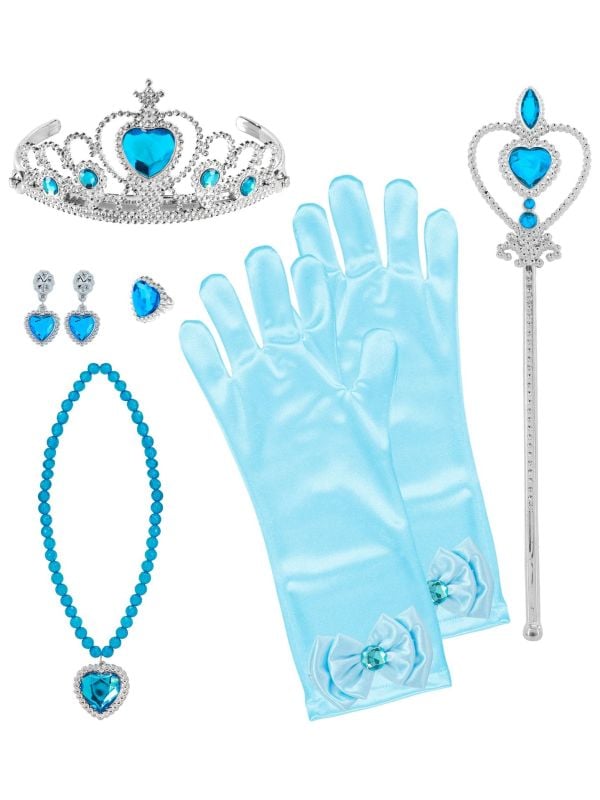 Blauwe prinses Elsa accessoire set