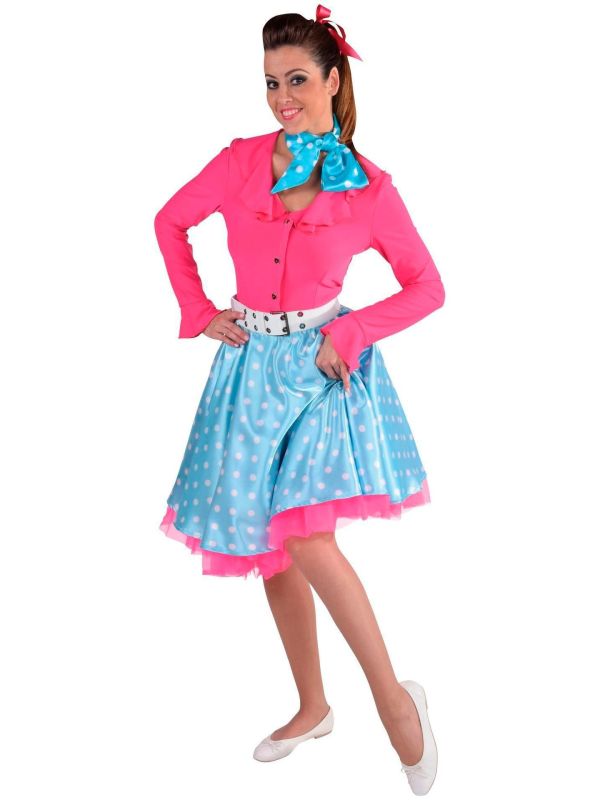 Blauwe Rock and roll rok vrouwen main product photo