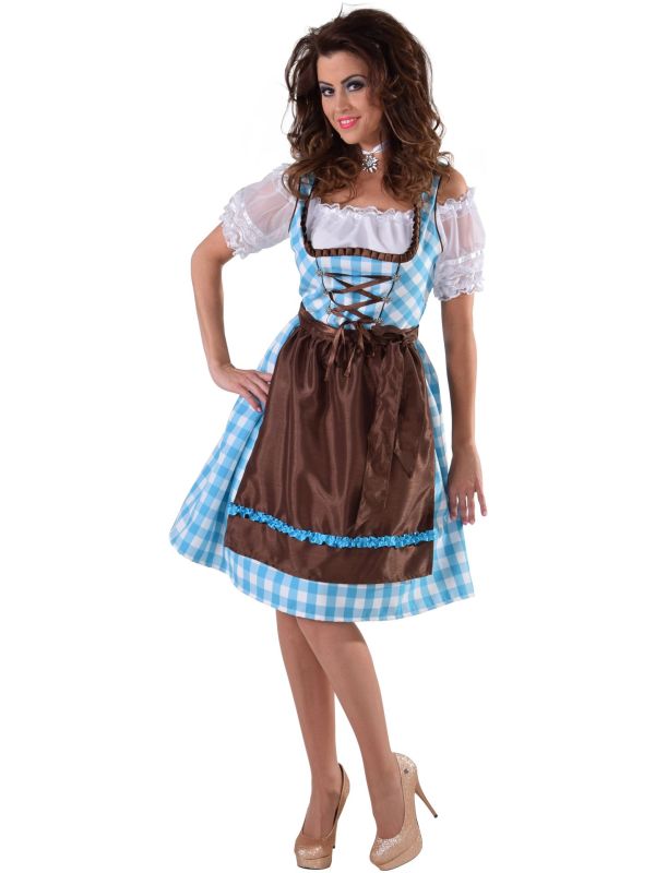 Blauwe tiroler jurk vrouw main product photo