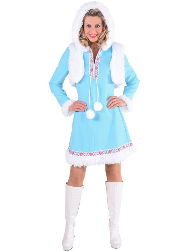 Blauwe winter jurk vrouwen main product photo
