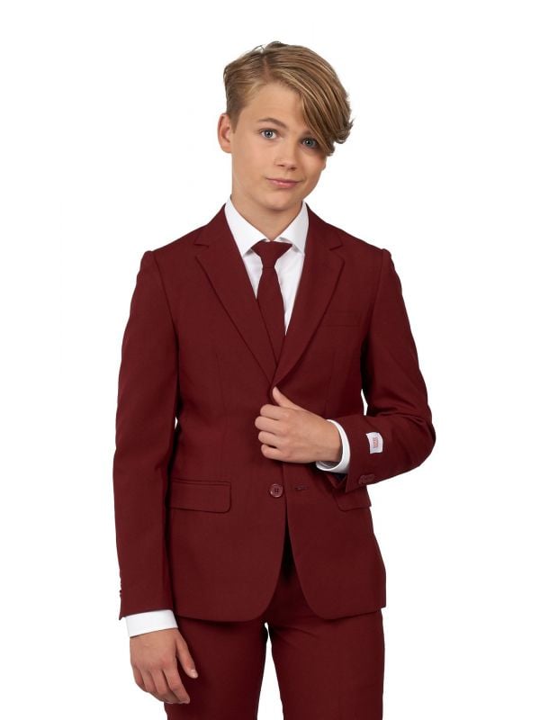 Blazing Burgundy suit Tiener Jongens Opposuits