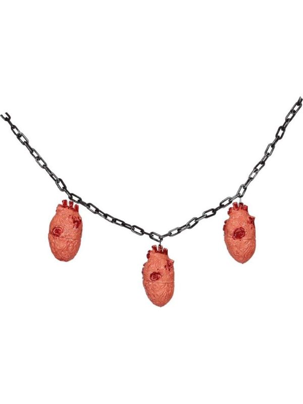 Bloederig hart aan ketting Halloween