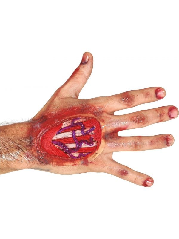 Bloedige zombiebeet hand