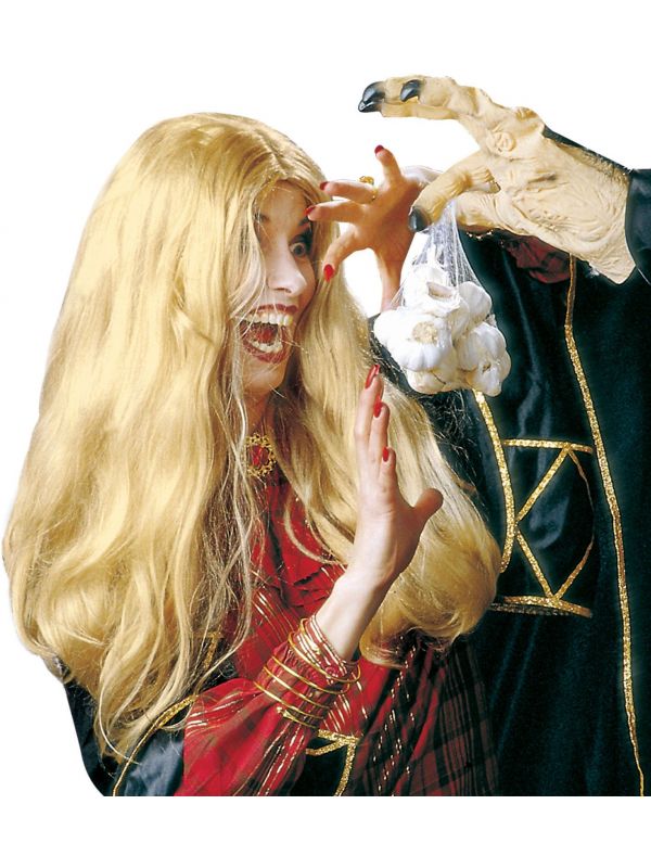 Blonde heksen pruik lang haar