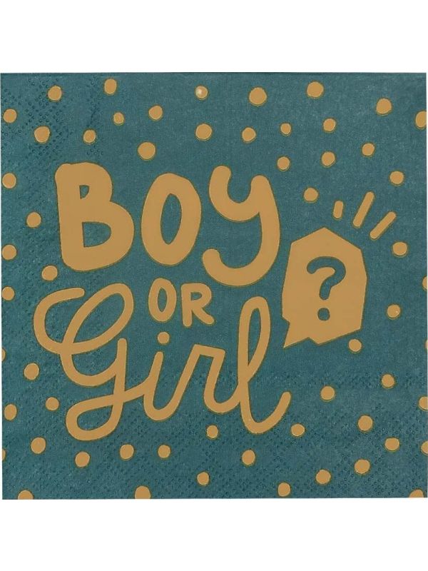 Boy or girl gender reveal servetten 20 stuks