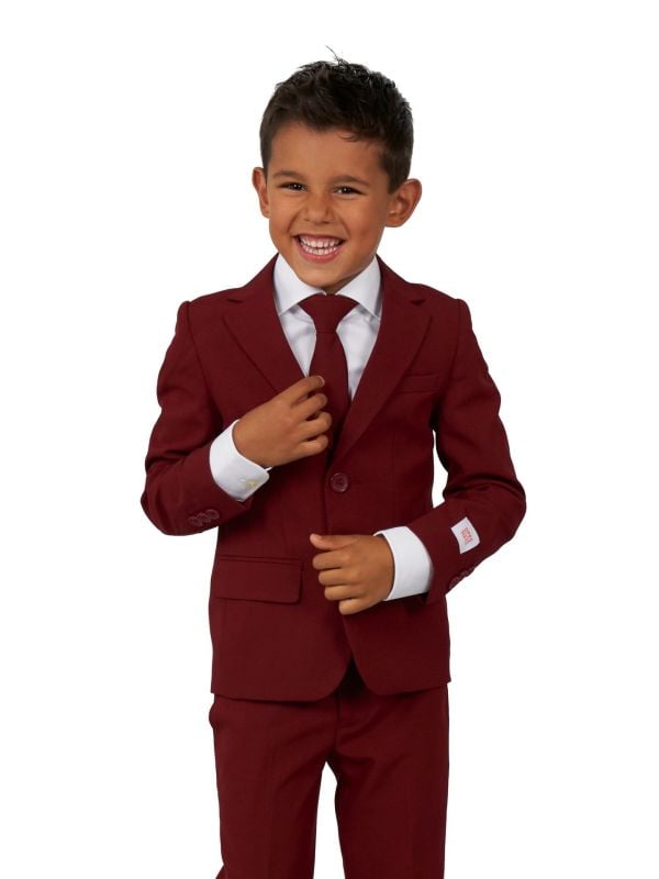 BOYS Blazing Burgundy suit Jongens Opposuits