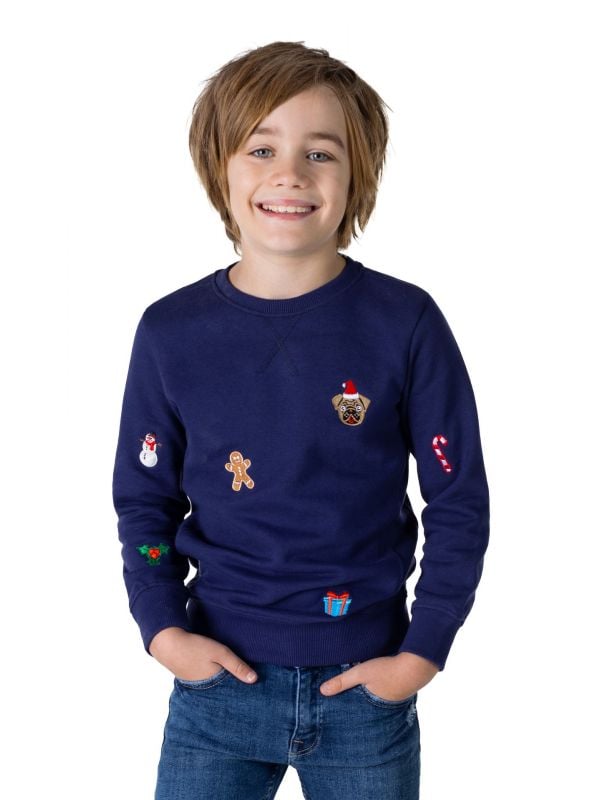 BOYS X-Mas Icons - Navy Sweater Jongens Opposuits
