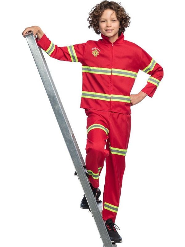Brandweer outfit jongens rood