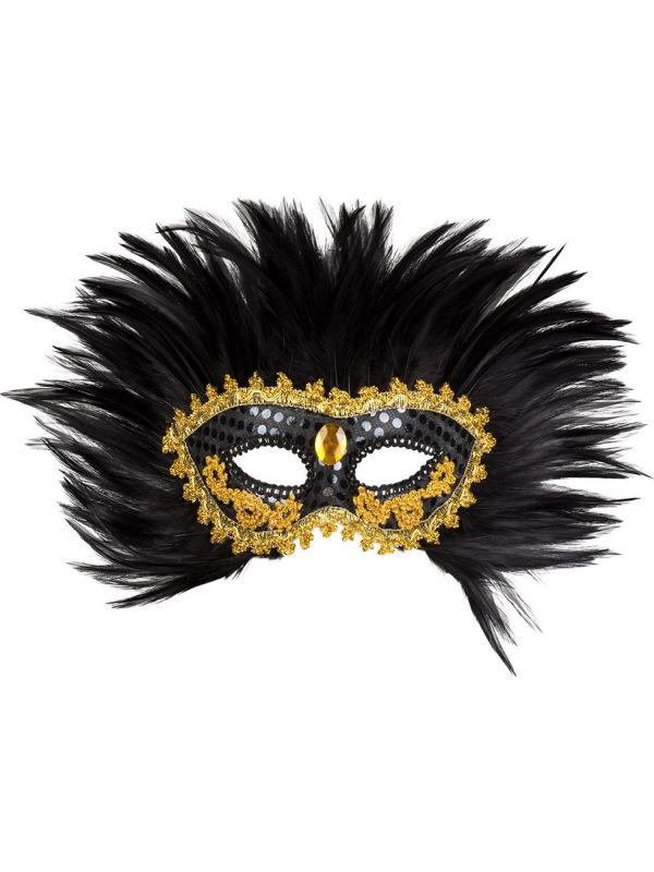 Braziliaans oogmasker raven veren main product photo