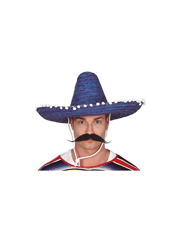 Brede Spaanse sombrero blauw main product photo