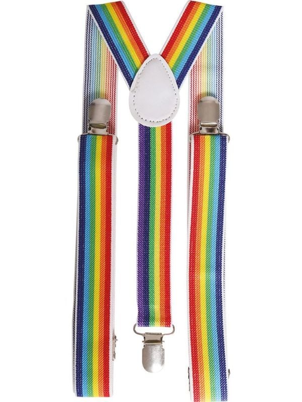 Bretels regenboogkleur clown