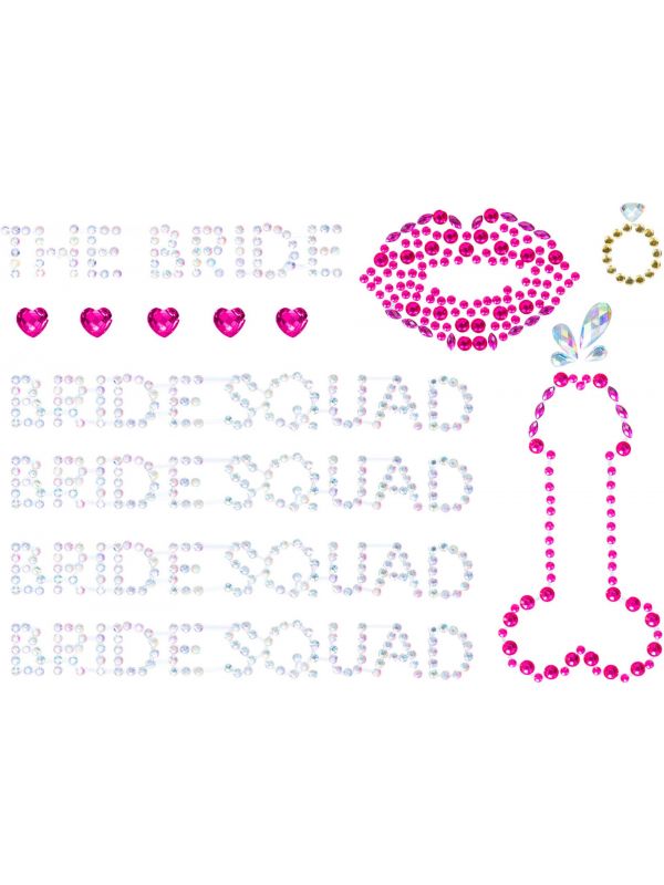 Bruiloft bodyjewels bride squad