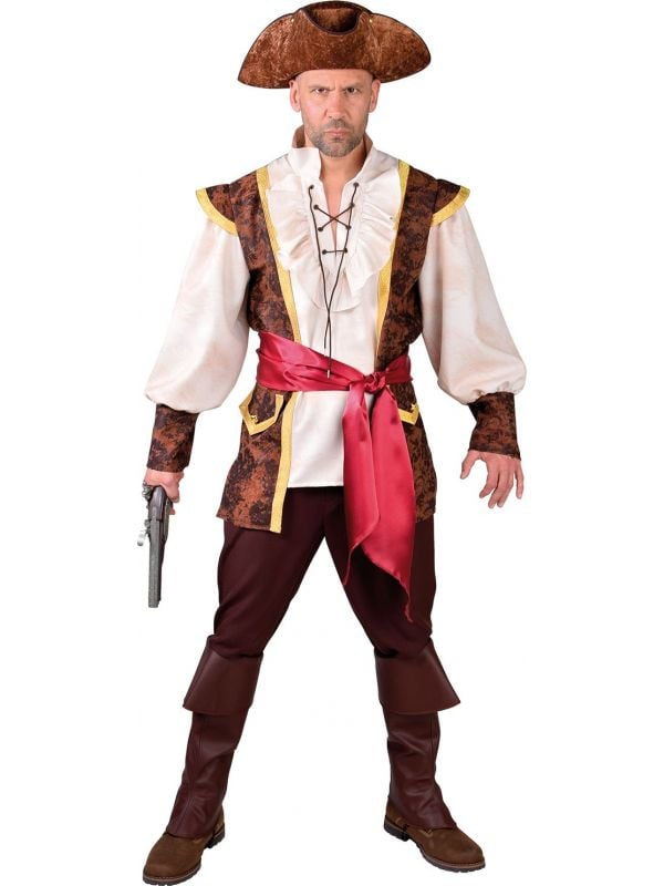 blootstelling wonder intern Bruin heren outfit piraat | Feestkleding.nl