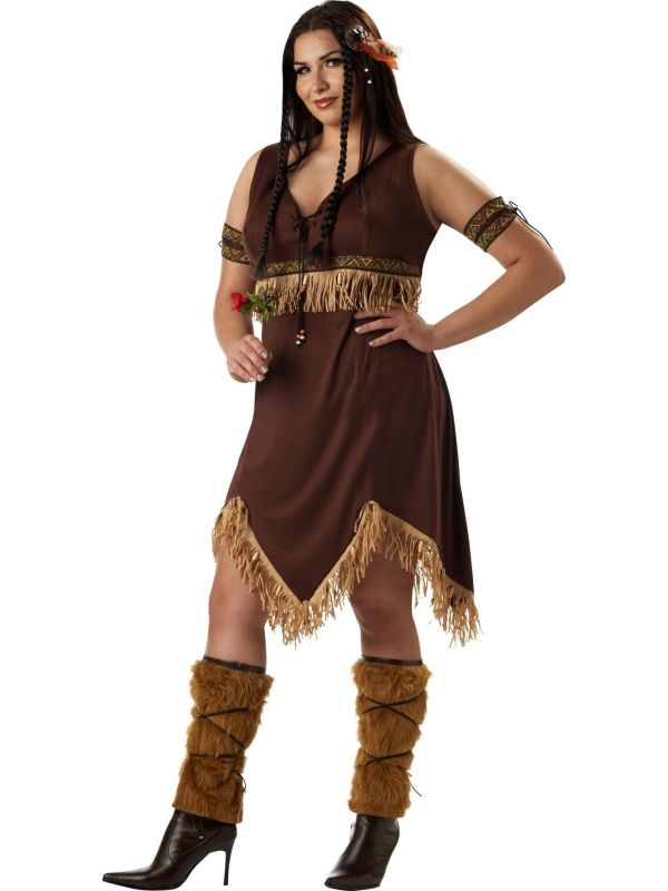 Bruin indianen jurkje plus size main product photo