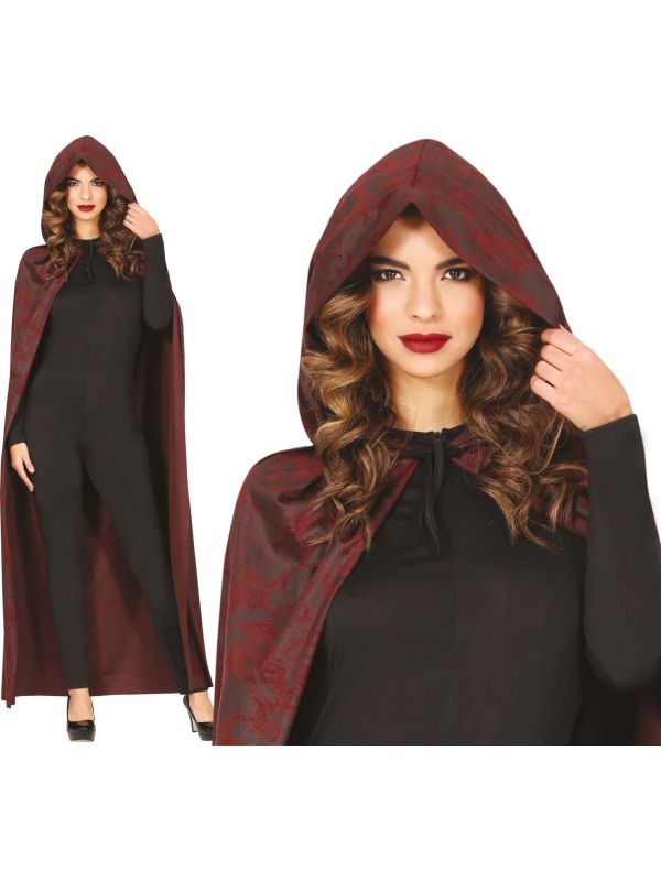 Bruine cape met capuchon 120 cm