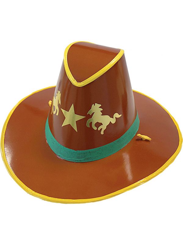 Bruine cowboy hoed karton