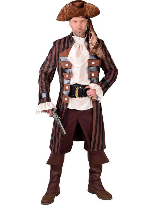 Bruine gestreepte carnavalsjas mannen main product photo