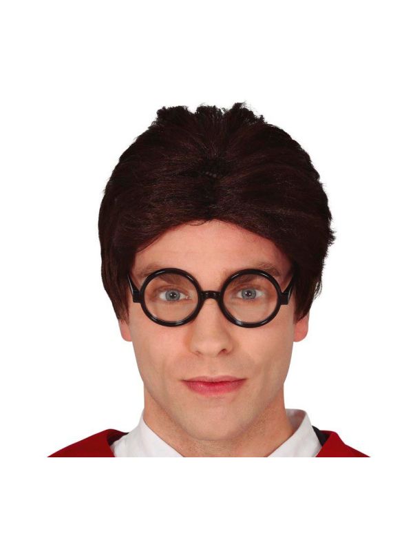 Bruine Harry Potter pruik main product photo