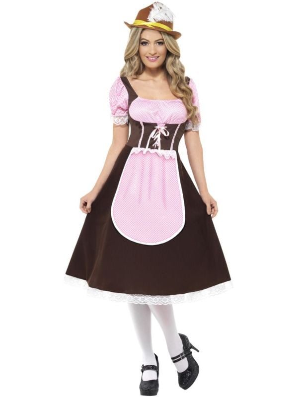 Bruine herberg outfit vrouw oktoberfest