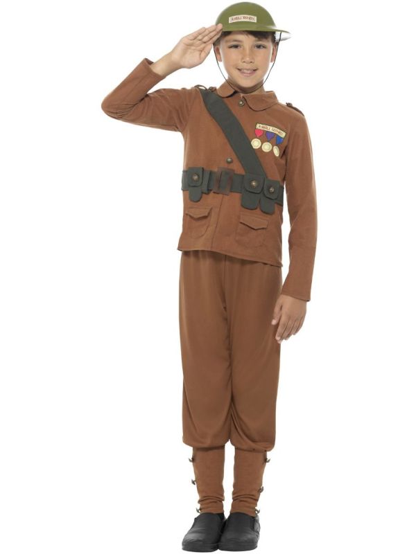 Bruine jongens soldaten kostuum main product photo