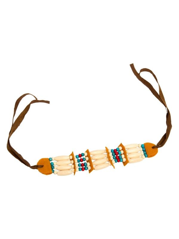 Bruine kralen indianen ketting