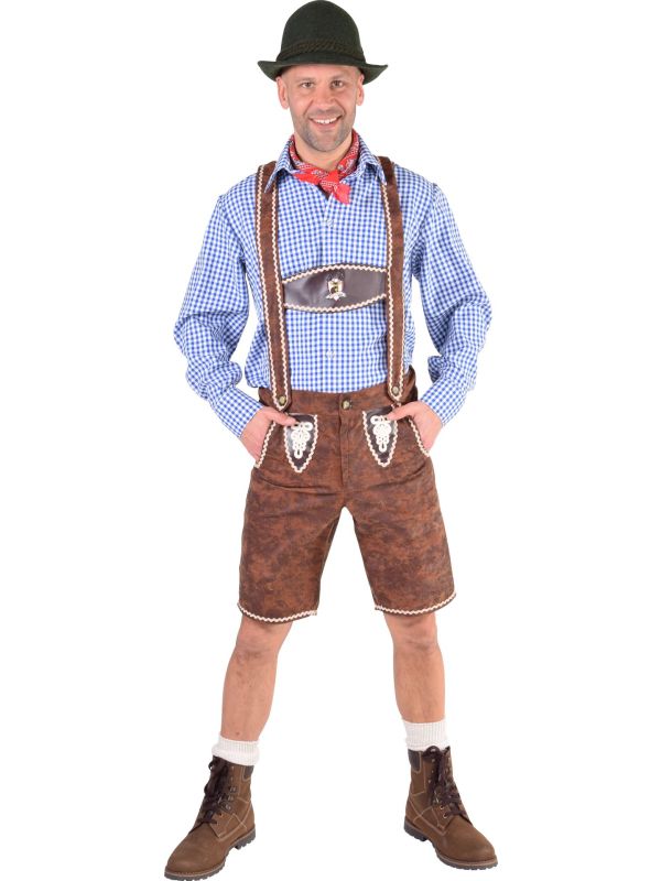 Bruine lederhose mannen main product photo