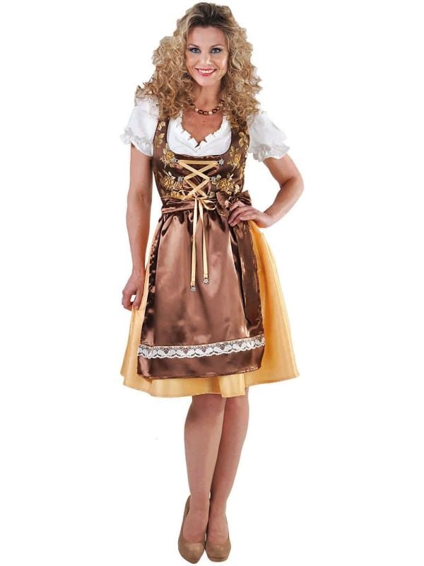 Bruine oktoberfest jurk vrouwen main product photo