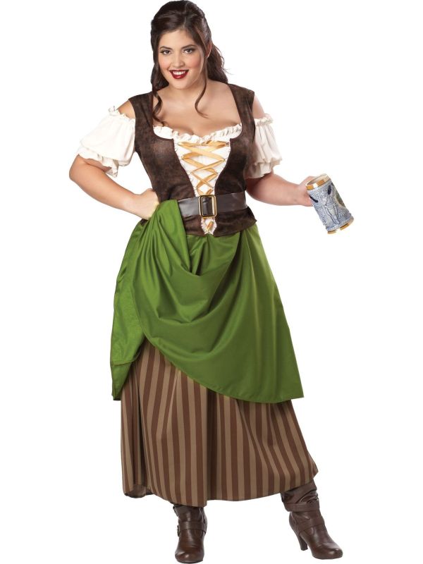 Bruine renaissance jurk plus size main product photo