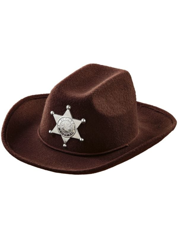 Bruine sheriff cowboyhoed