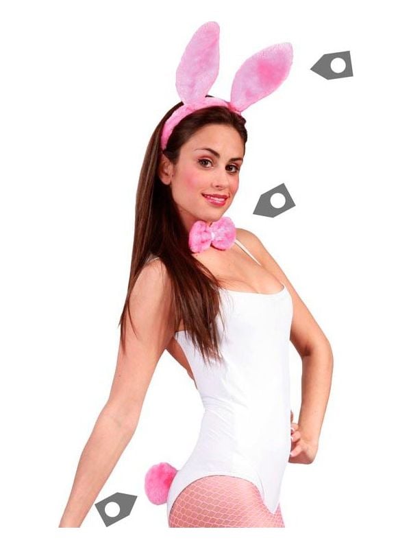 Bunny girl accessoire setje roze