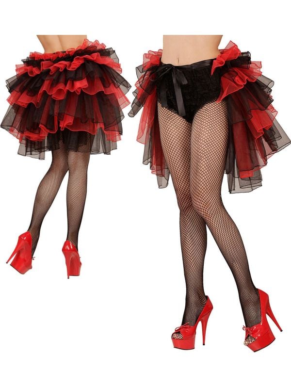 Burlesque rok rood zwart