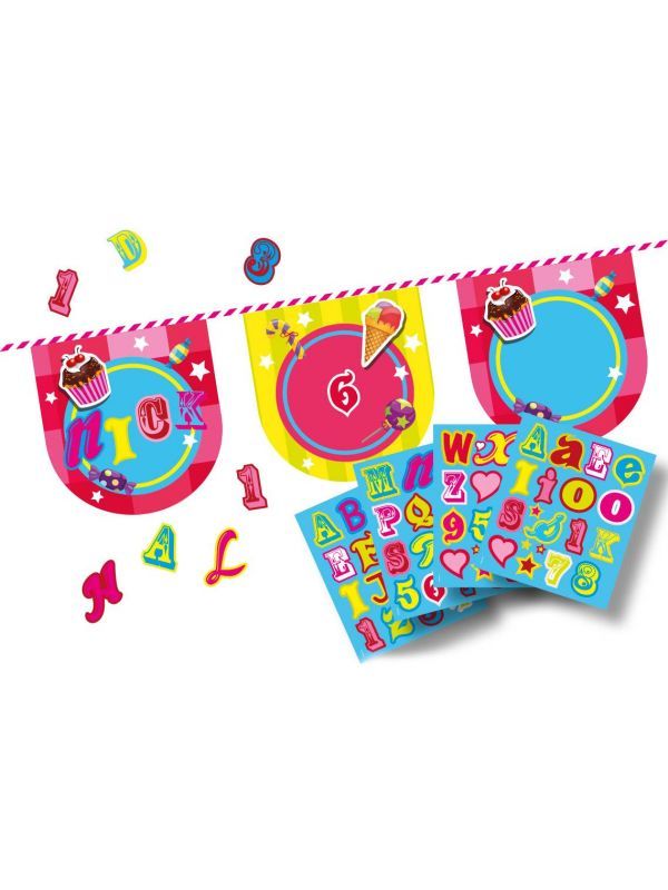 Cake en Candy Letterslinger met Stickers 4 meter