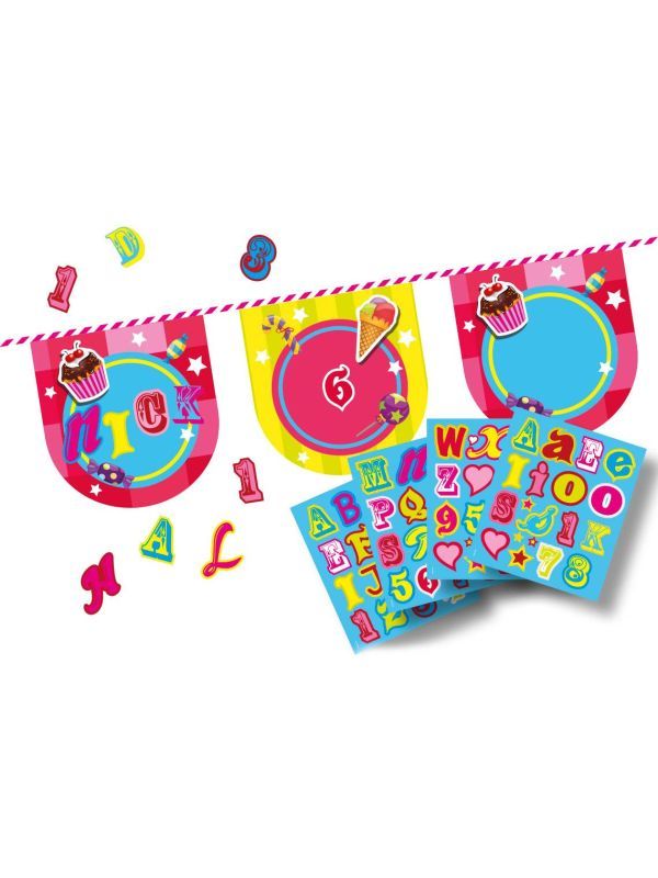 Cake en Candy Letterslinger met Stickers 4 meter main product photo