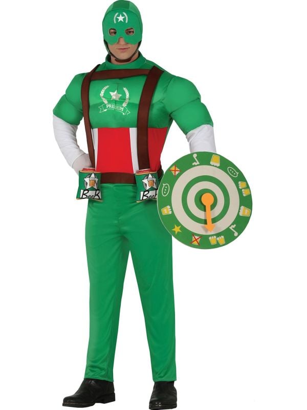 Captain Beer outfit met rad op schild