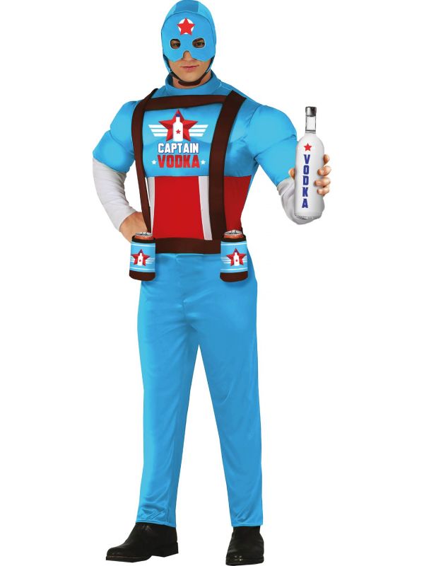 Captain Vodka superheld outfit heren