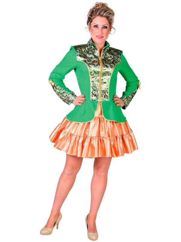 Carnavalsjas donker groen dames main product photo