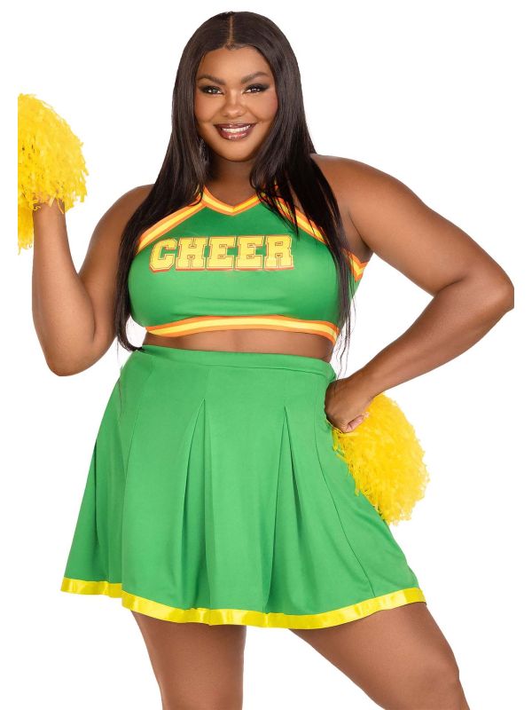 Cheerleader kostuum plus size groen main product photo
